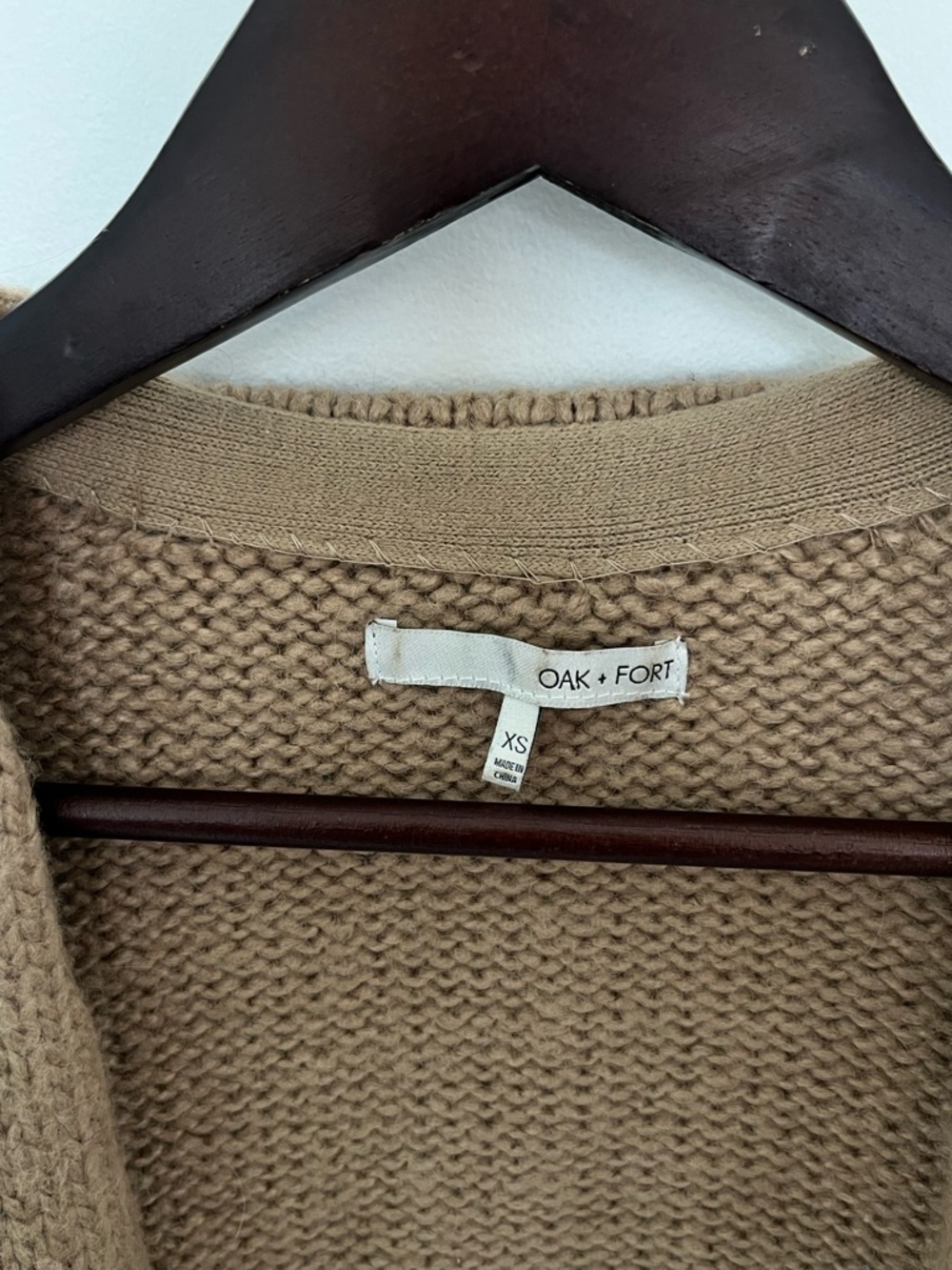 OAK + FORT Open-Front Cardigan Sweater - Camel Brown - Picture 5 of 5